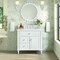 James Martin Vanities 36'' Single Vanity, Bright White w/ 3 CM Arctic Fall Solid Surface Top 424-V36-BW-3AF - alternate 5